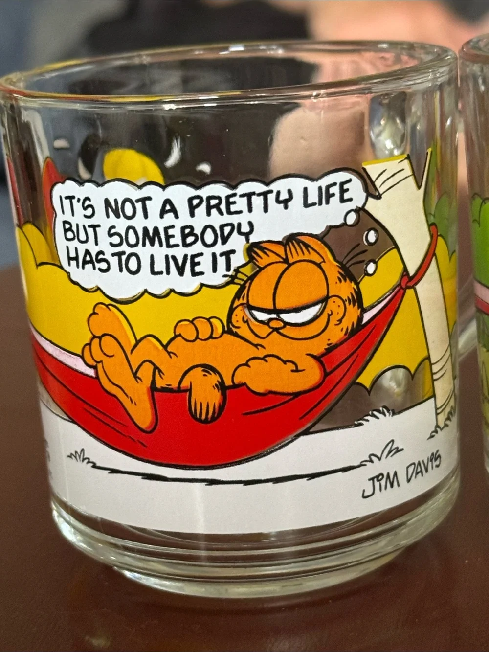 McDonald's Clear Glass Tumblers with Orange Cartoon Character Artwork (Set of 2)
